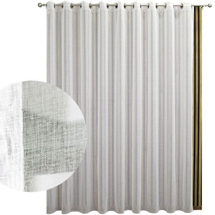 Firanka batyst gotowa na przelotkach z ołowianką 300x230 cm biała