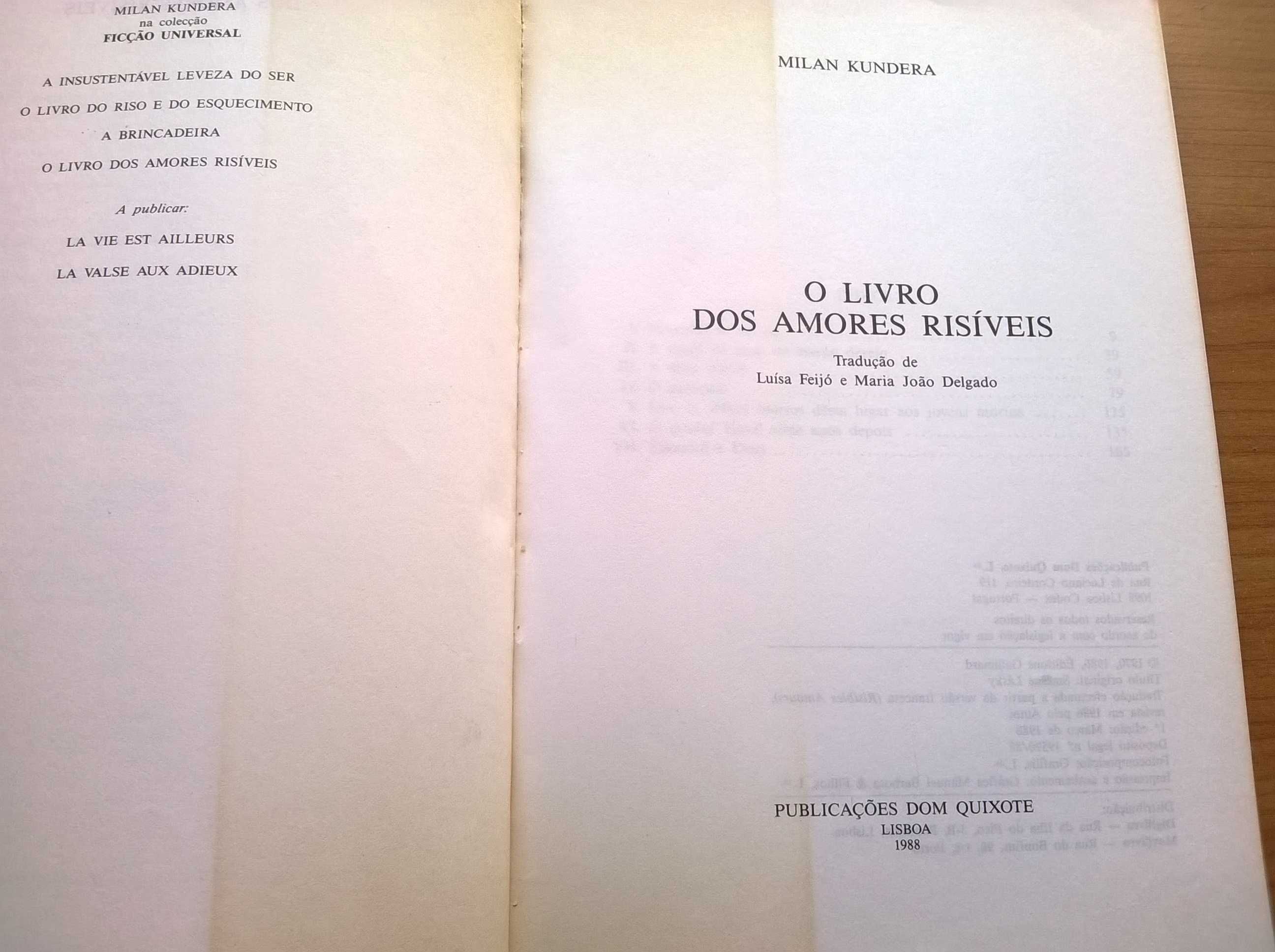 O Livro dos Amores Risíveis - Milan Kundera