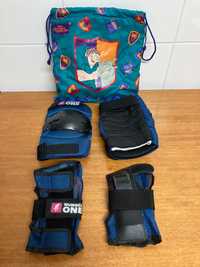 Conjunto de joelheiras e luvas de proteção de criança