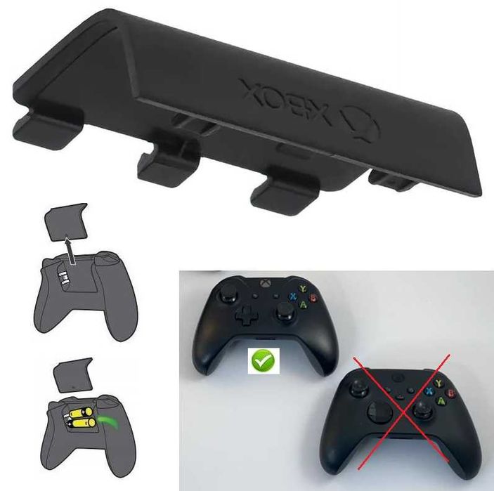 Oryginalna Czarna Klapka baterii pad Xbox One S Mod 1708 * Wejherowo