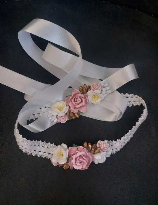 Opaska i pasek komplet zestaw Milulove r.80 , na obwód głowy 46-48cm