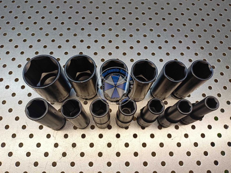 Nasadki Udarowe Długie 10-32mm 1/2" klucze nasadowe zestaw kluczy