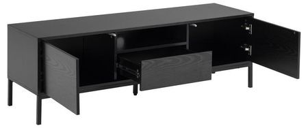 Szafka RTV Actona Seaford czarna Dkwadrat.pl 140x45x40 metal mdf