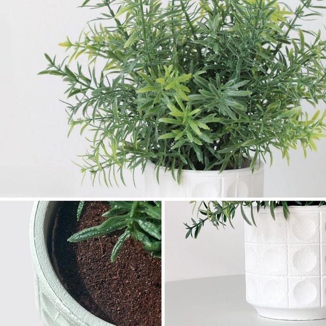 Sztuczne Rośliny w Doniczkach Betonowych 4szt