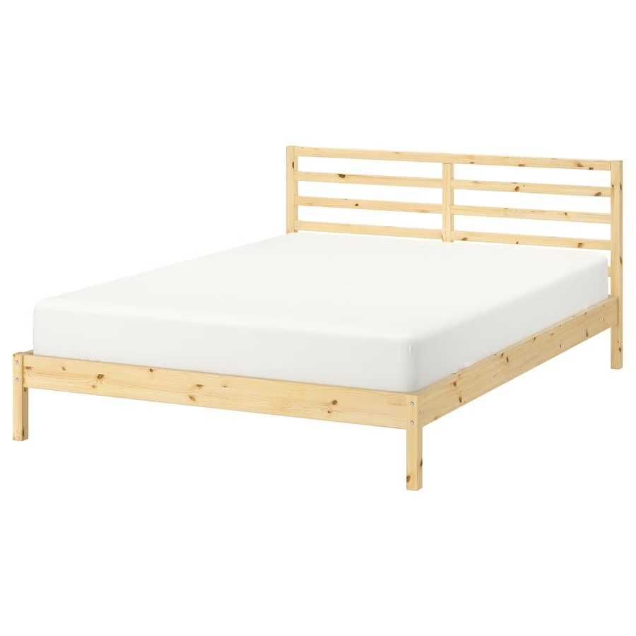 Cama em madeira maciça 140 x 200 com estrado de ripas (colchão grátis)