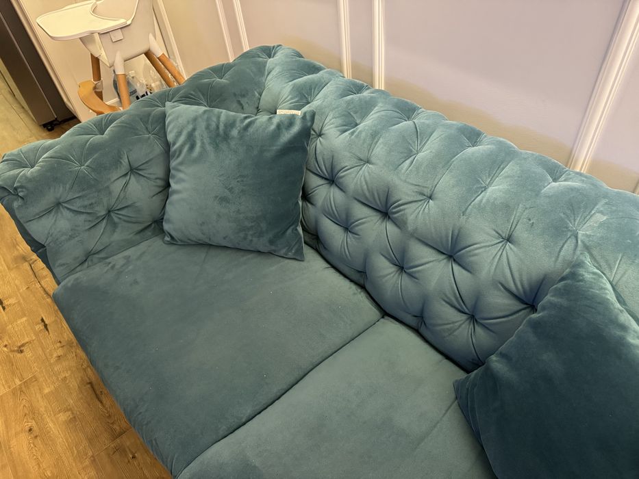 Sofa pikowana welur New Elegance