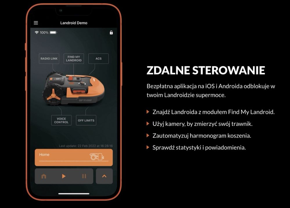 Robot koszacy Worx vision kameraHD  GPS nowy PL gwarancja