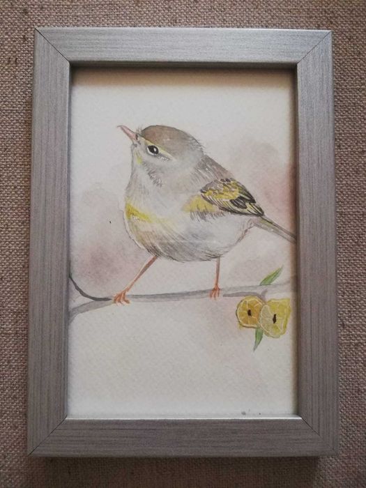 Obrazek ręczna akwarela w ramce 12x17 cm