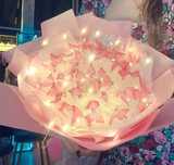 Bukiet 3D Motyle Różowy Świeci Komunia Baby Shower Wesele