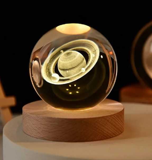 Lâmpada de Cristal com Gravação Do espaço Abajur 3D NOVO ENVIO GRÁTIS