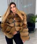 Luksusowa kurtka futro z lisa naturalne s m premium
