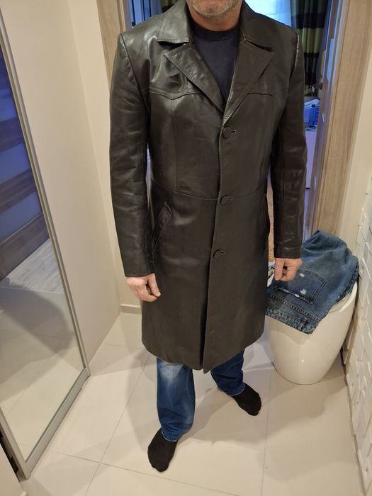 Płaszcz skórzany męski
