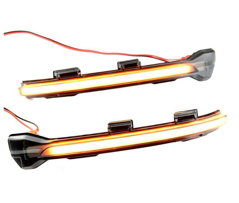 Piscas dinâmicos retrovisor Vw Golf 7 e 7.5 semi fumada e cristal