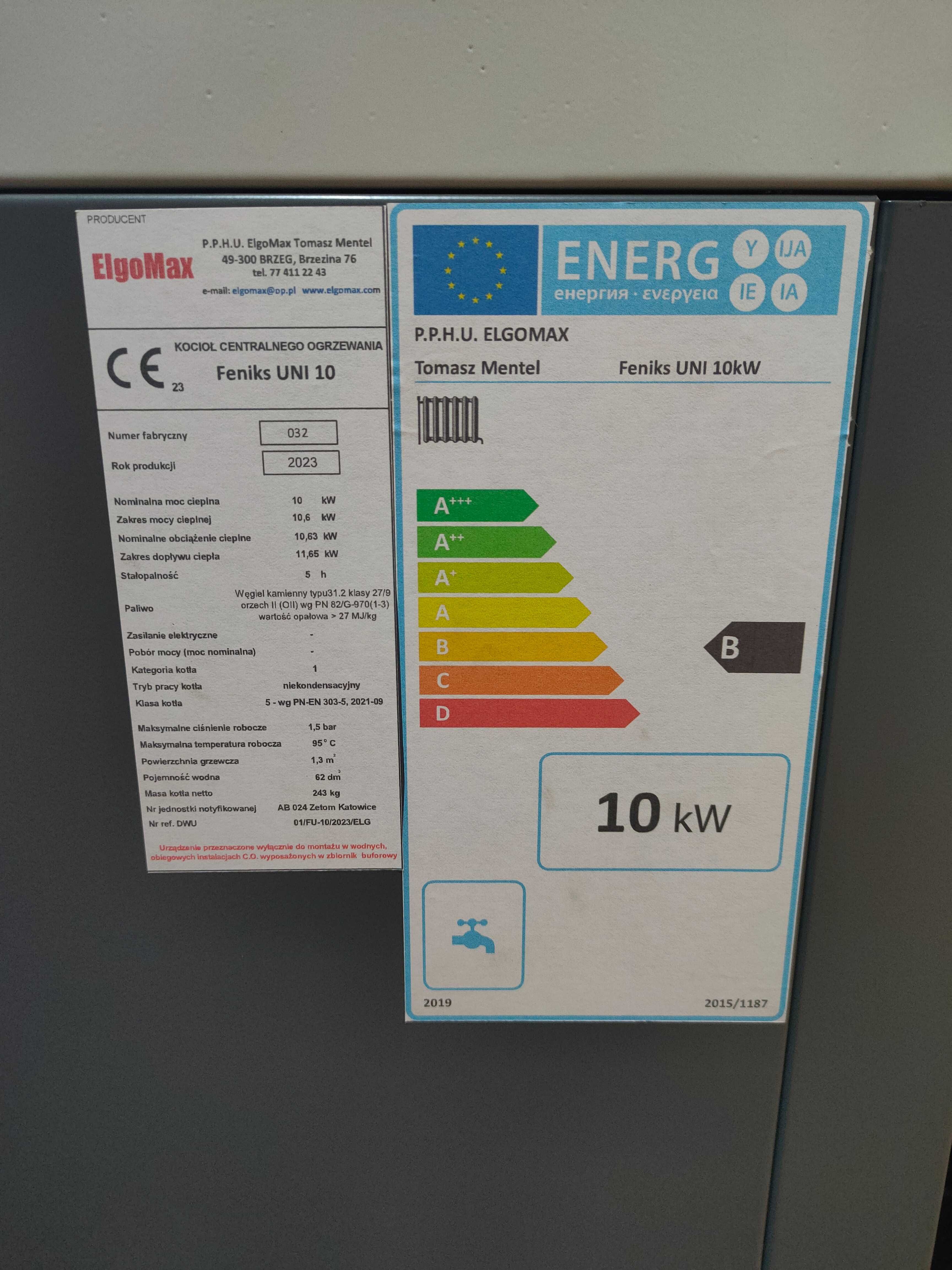 Kocioł UNI 10kW węgiel/drewno Hajnówka 5Klasa Ecodesign Hajnówka