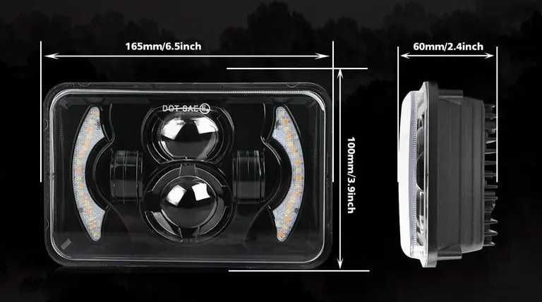 2 Faróis Led/Angel Eyes para Camião/Jipe/Moto (Retangulares) Nº2|NOVOS