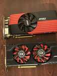 Видеокарта  MSI обе на 1 ГБ памяти