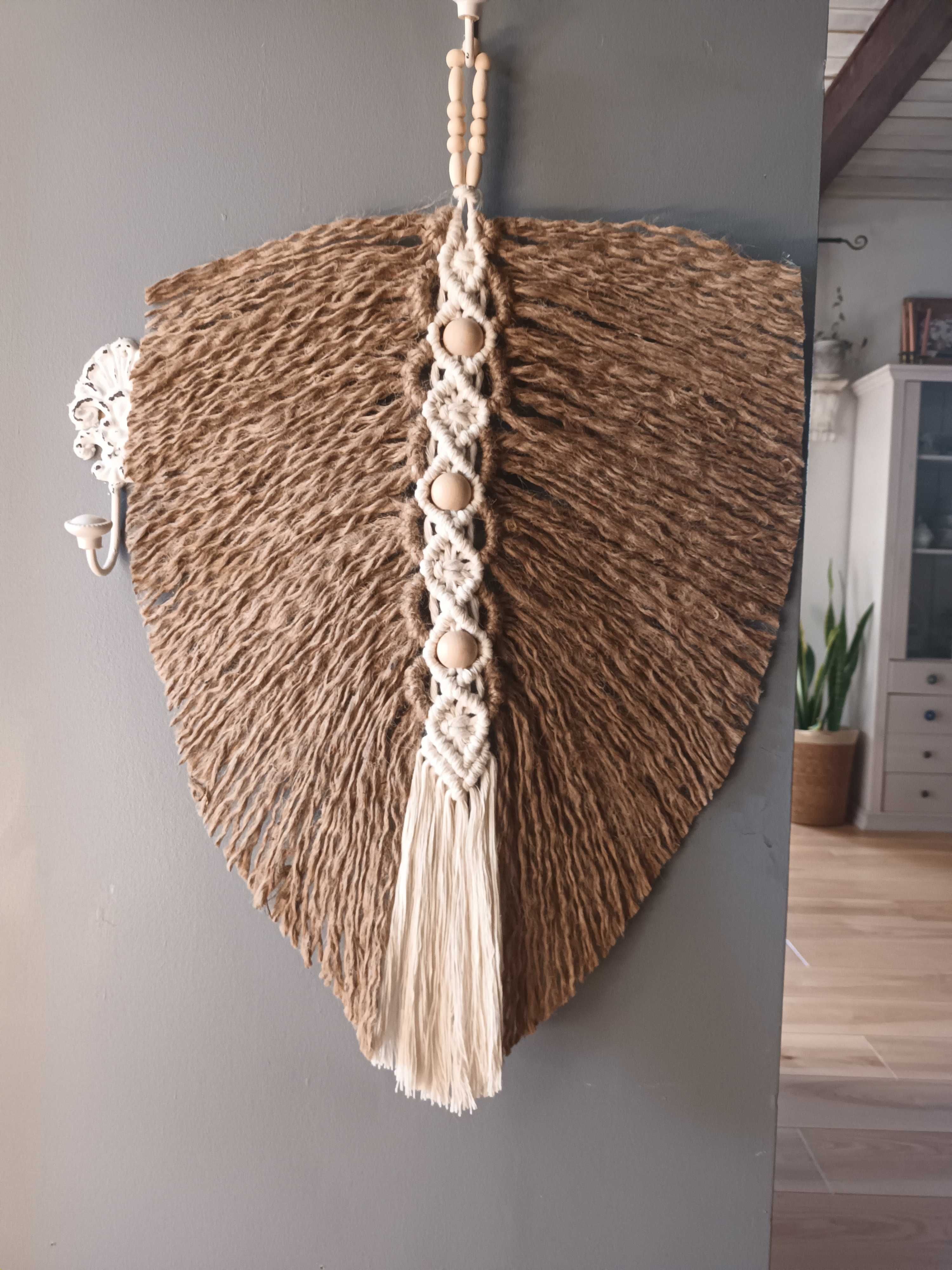 Duża dekoracja ścienna, liść boho, 43 cm x 55 cm