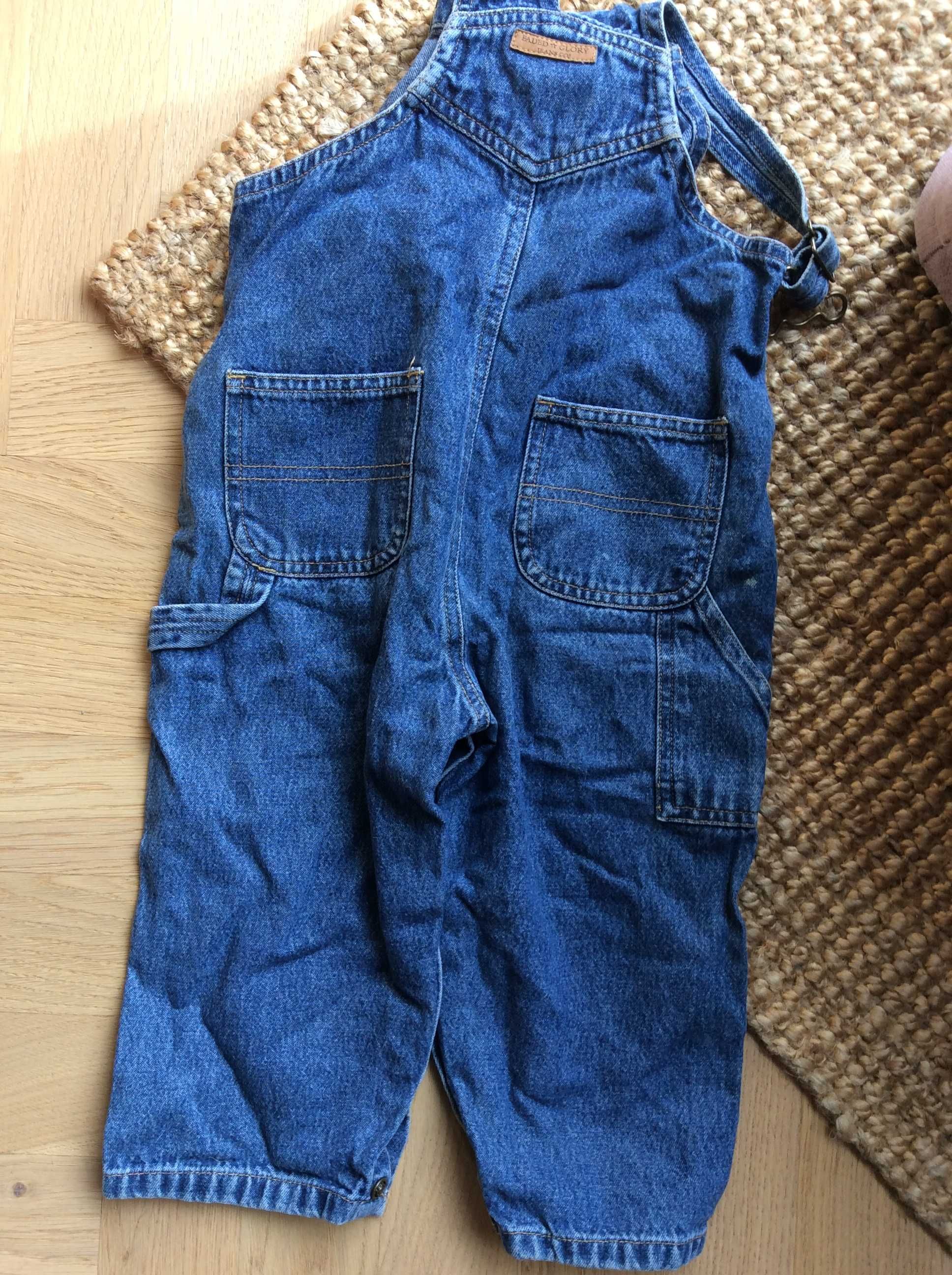 Ogrodniczki spodnie jeansowe dla malucha 24m Faded Glory