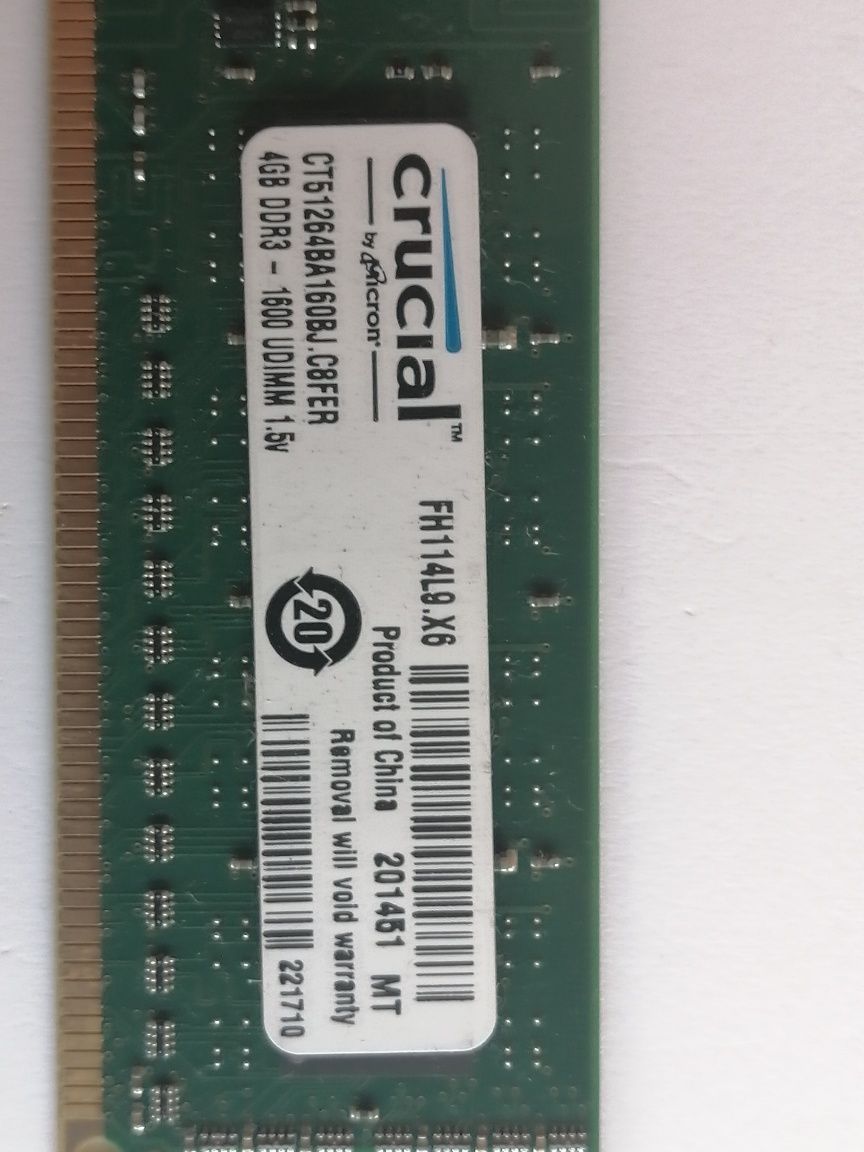 2x Crucial pamięć RAM 4GB DDR3 1600MHZ