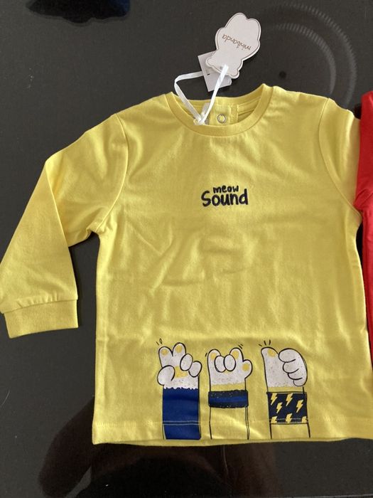 NOVO Camisolas Manga Comprida Amarela e Vermelha 12 e 9 meses