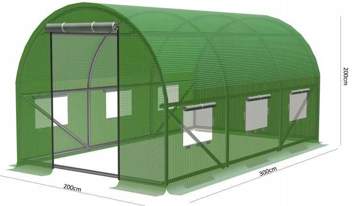 Tunel foliowy Ogrodowy 3x2 Szklarnia 300 x 200 x 200cm zielony