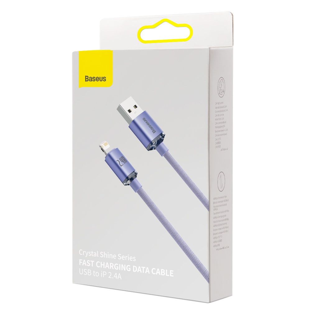 Kabel USB Lightning 2m 2.4A do szybkiego ładowania i transferu