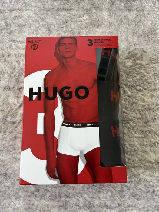 HUGO Bokserki męskie czarne 3 pak XL