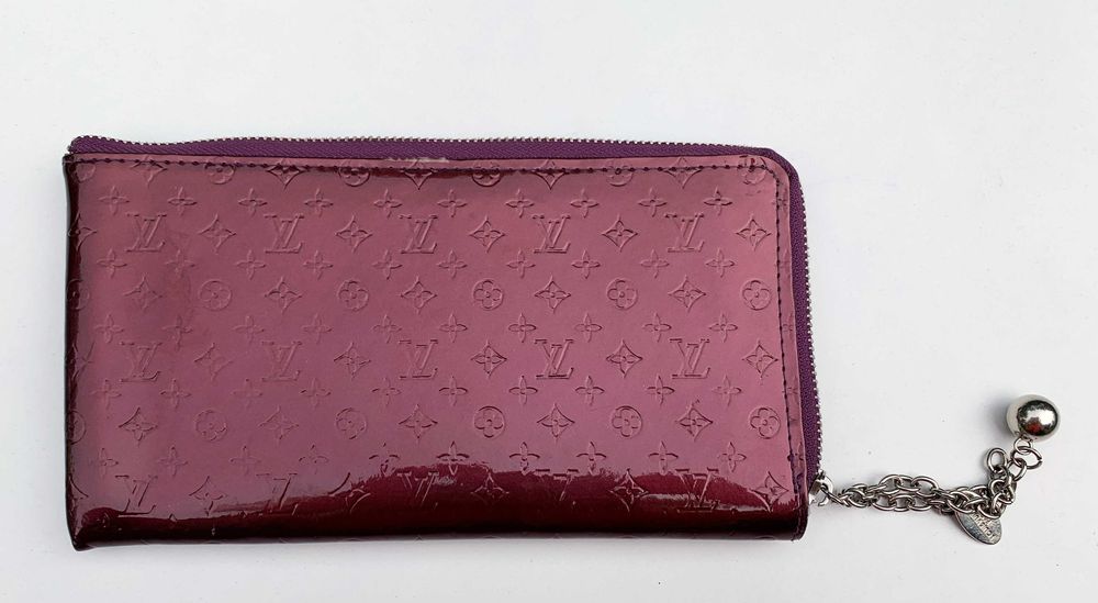 Portfel Bordowy Louis Vuitton Kopertówka Bordo Logowany LV