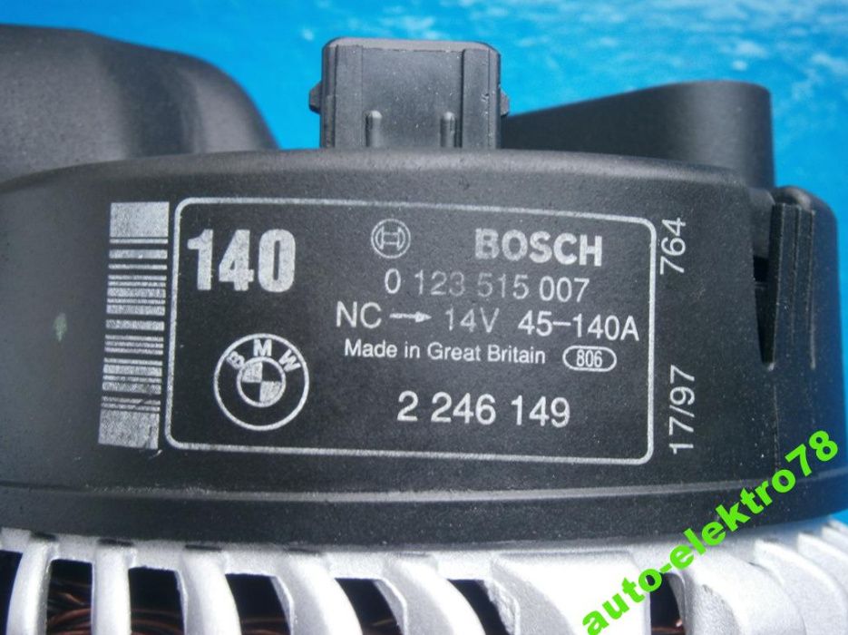 Alternator BMW 5 7 2.5 TDS E39 Bosch 140A