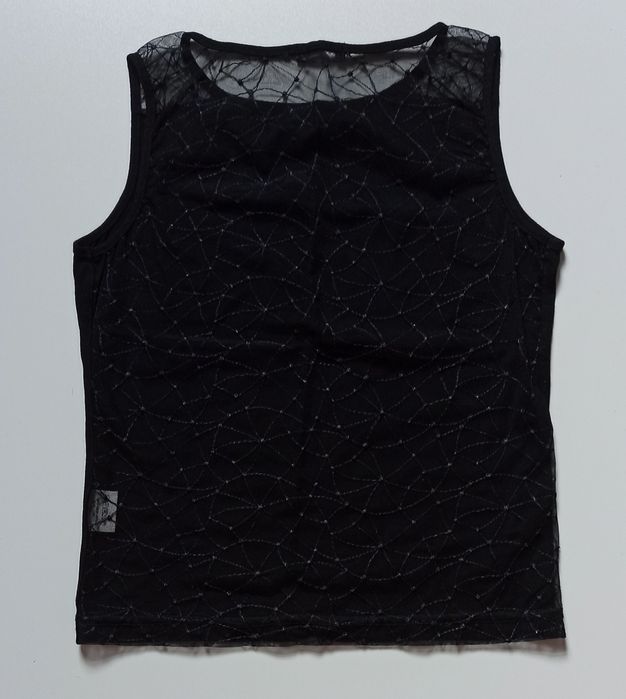 Czarny top z prześwitującymi plecami, Sisters Point, rozm. S