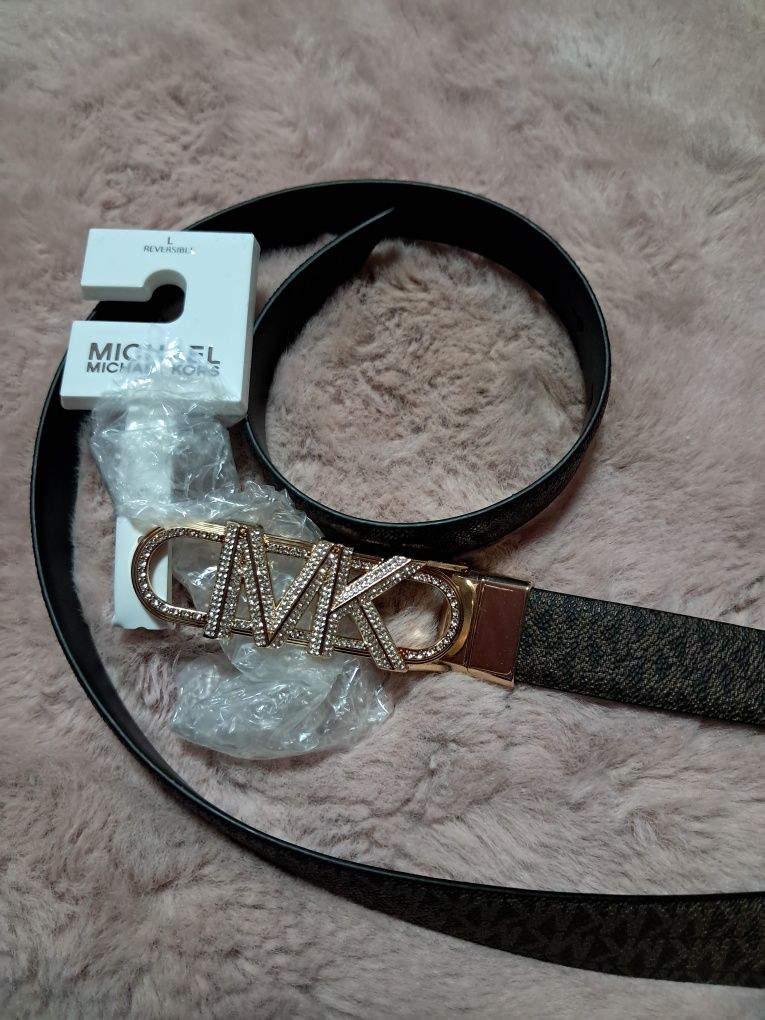 Michael Kors pasek twist belt dwustronny logowany monogram skórzany re