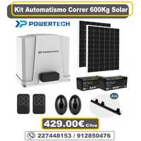 Kit Automatismo de Correr Solar até 600Kg + 4 metros Cremalheira