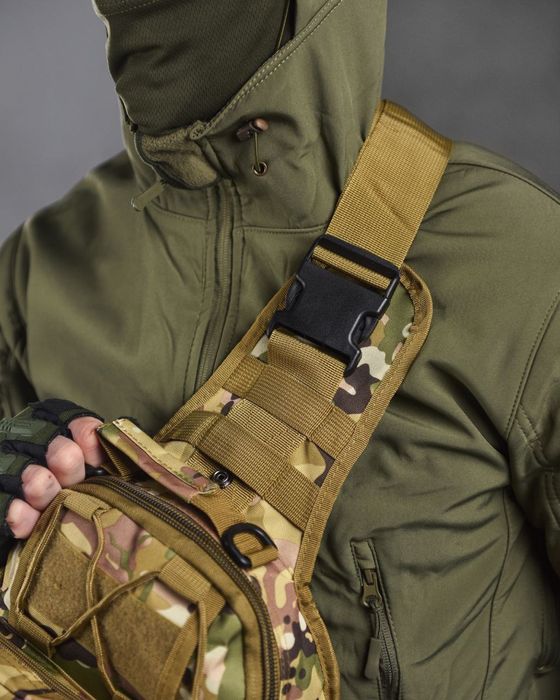 Тактична військова сумка-барсетка через плече мультикам на 6л