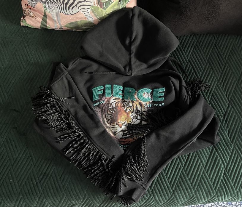 Pinko bluza sukienka z frędzlami