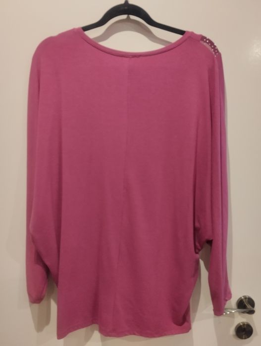 Sweterek typu nietoperz roz. L-XXL