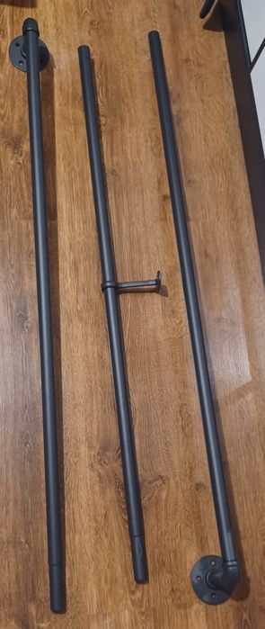 Karnisz industrialny czarny 310–410 cm, regulowany