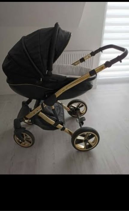 Wózek 3w1 czarno złoty