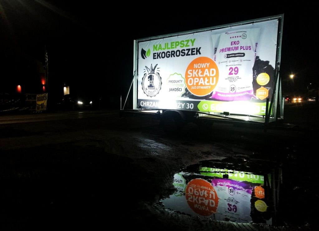 Reklama mobilna, przyczepa reklamowa, mobil reklamowy, przyczepka rekl