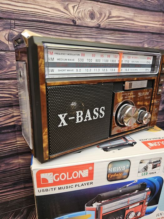 Радіо радіоприймач rx 381 з фонариком usb  радио аккумуляторі