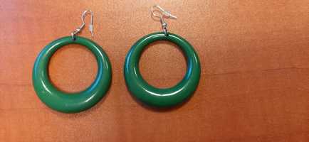 Zielone okrągłe kolczyki