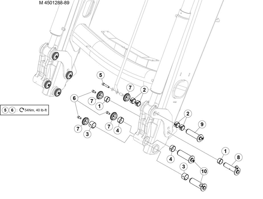 Zestaw naprawczy na przód ładowacza Quicke / TRIMA Q46 Q55 Q58 +4.0P