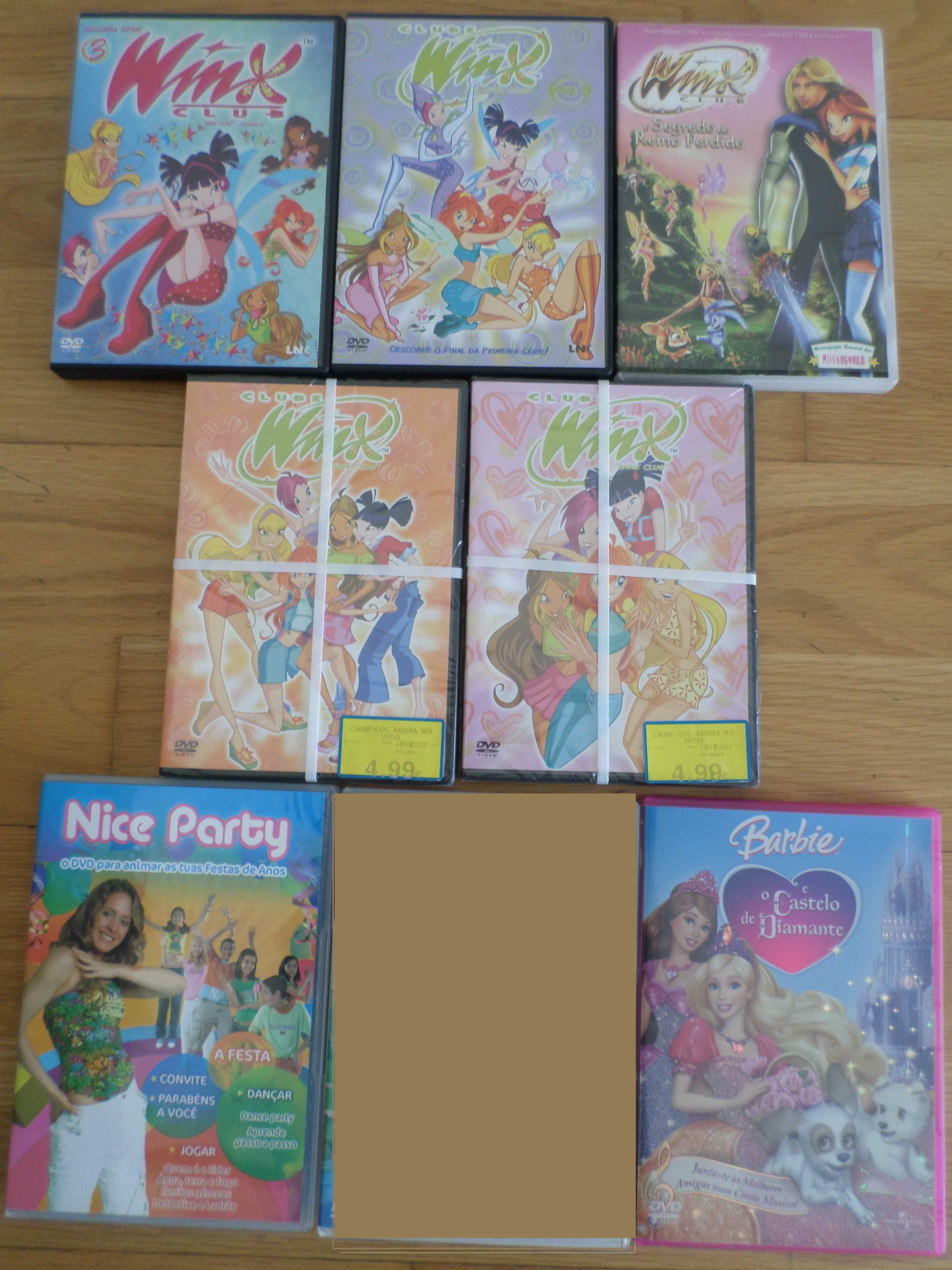 DVD original (sete) para crianca : Winx, Barbie, Nice Party