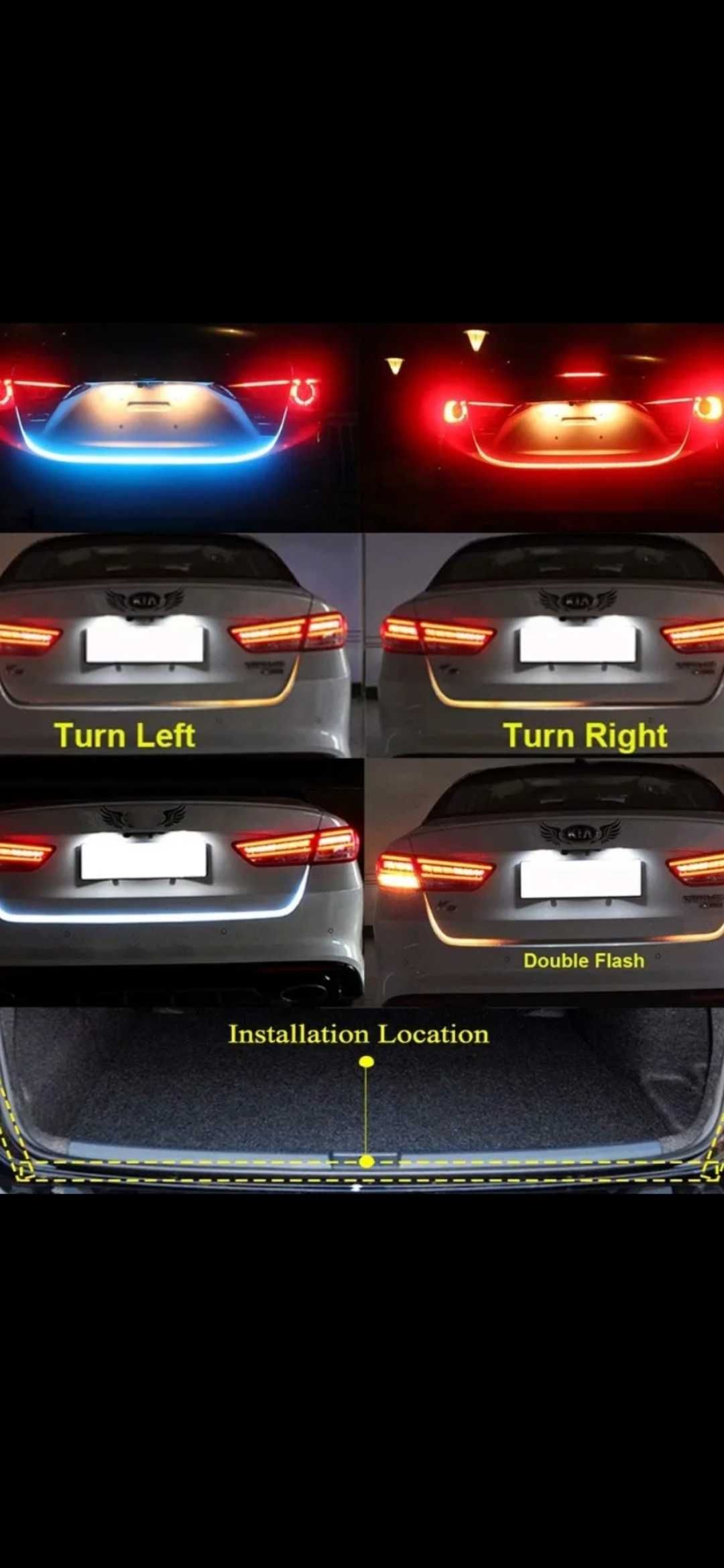 Гибкая LED RGB лента для авто, 12v , 120см, влагозащитная.