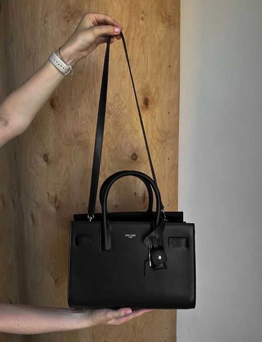 Сумка YSL Yves Saint Laurent гладка шкіра чорна