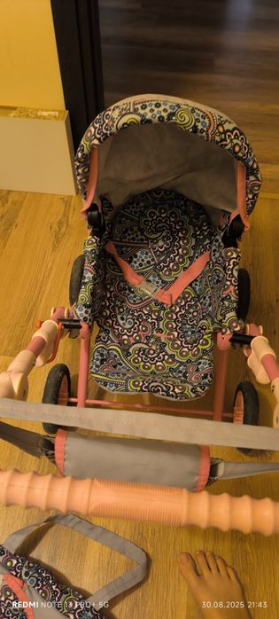 Wózek dla lalki dla dziewczynki pełne wyposażenie