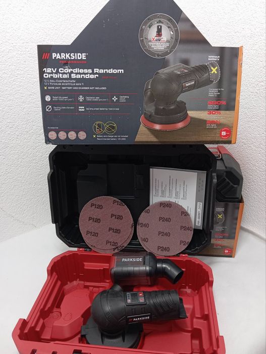 центриком Parkside PAESP 12-Li A1, орбітальна  шліфмашинка парксайд