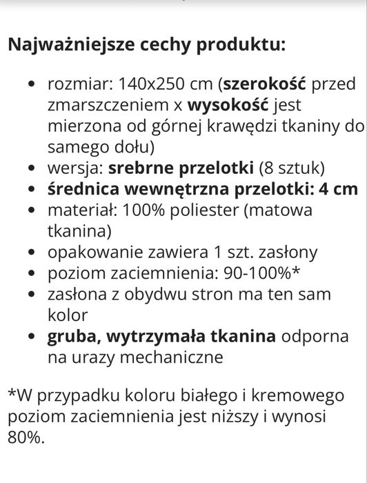 Zasłony zaciemniające 140x250