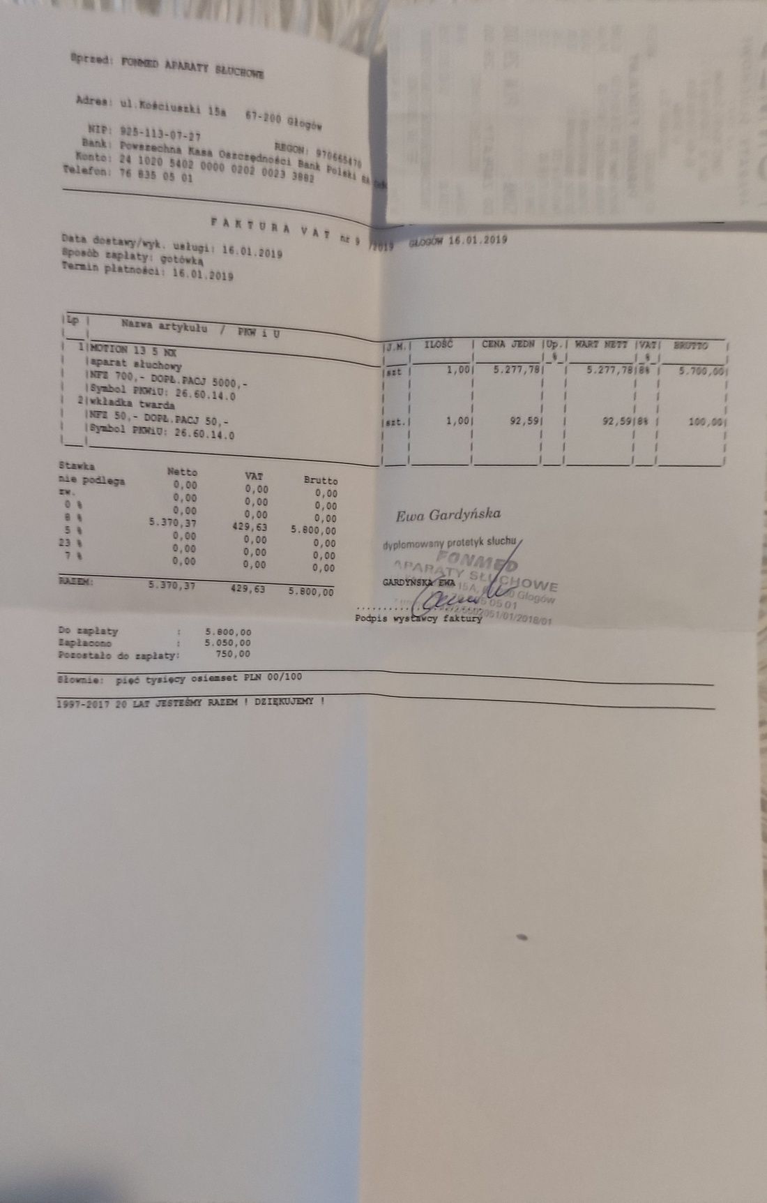 Aparat słuchowy SIGNIA