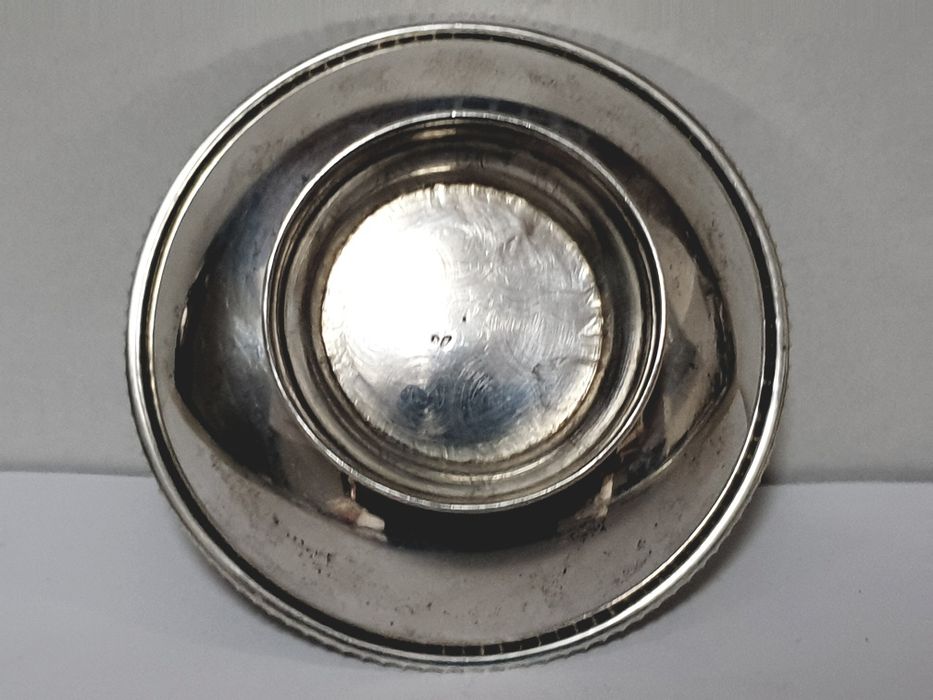 Linda pequena taça/ aneleira vintage em prata portuguesa