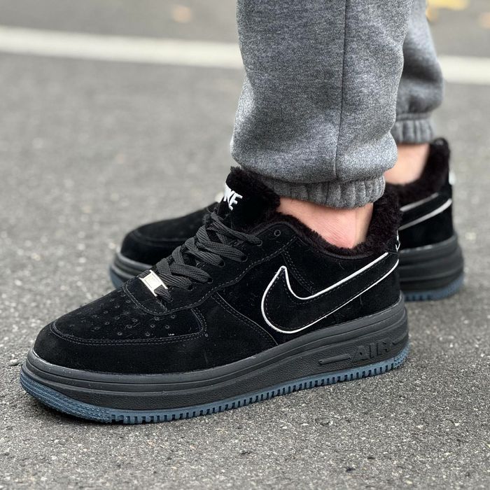 Чоловічі зимні кросівкі Nike air force, стильні, теплі, найк, взуття